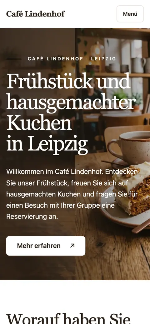 “Café Lindenhof” on the phone, captured at 390 px.